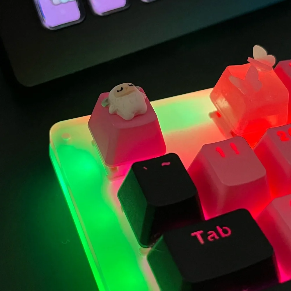 Cute Pink Sheep Artisan Keycap, for OEM Mechanical Keyboard